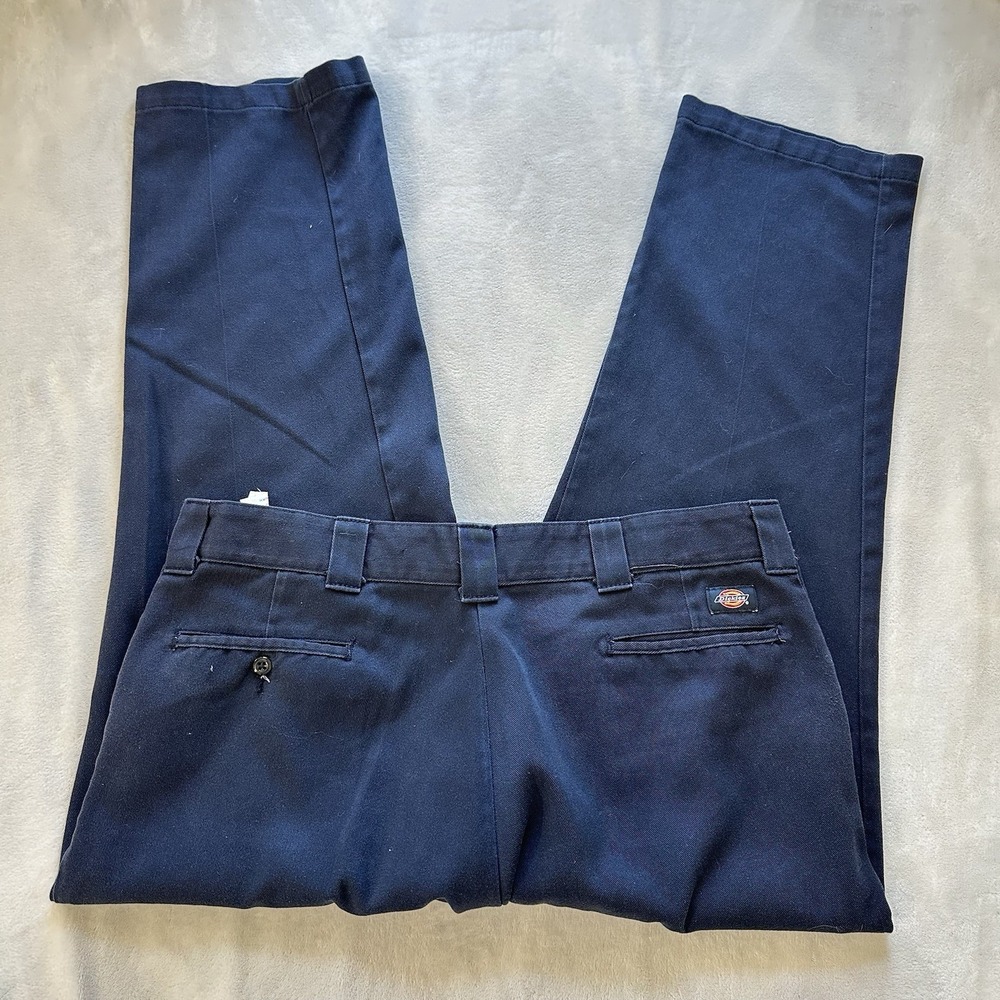 Men's Dickies Pants Blue 874 Solid 40x32 Relaxed Zip Workwear